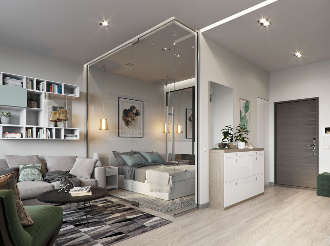 Дизайн-проекты для однокомнатных квартир площадью 43 кв.м.
