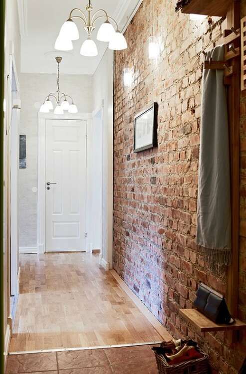 Обои под кирпич в интерьере прихожей: фотографии реальных стен коридора | Decor, Home decor, Home